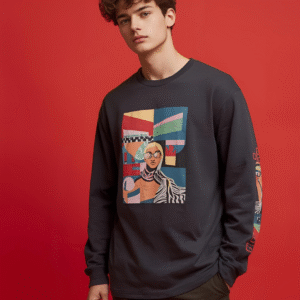 abstract printed full sleeve t-shirt men, street style printed tee India