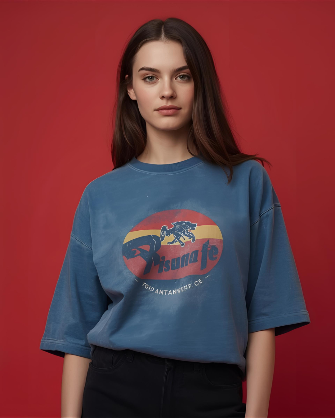vintage washed t-shirt women, oversized retro tee India, streetwear women